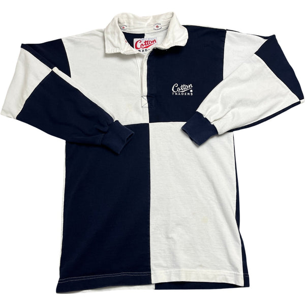 Vintage Blue Cotton Traders Rugby Shirt (S)
