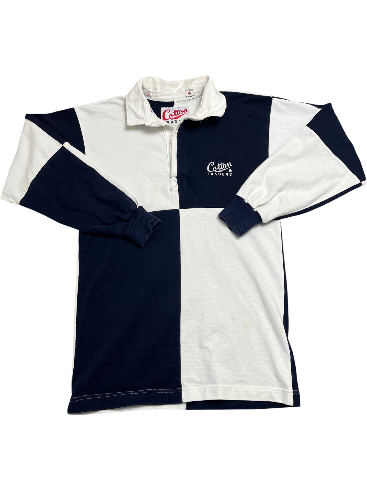 Vintage Blue Cotton Traders Rugby Shirt (S)