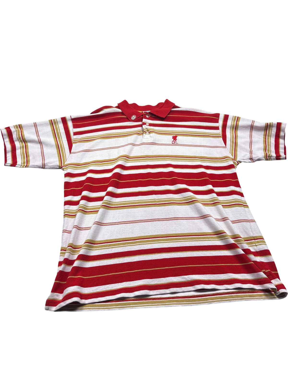 Vintage Red Striped Polo Shirt (XL)