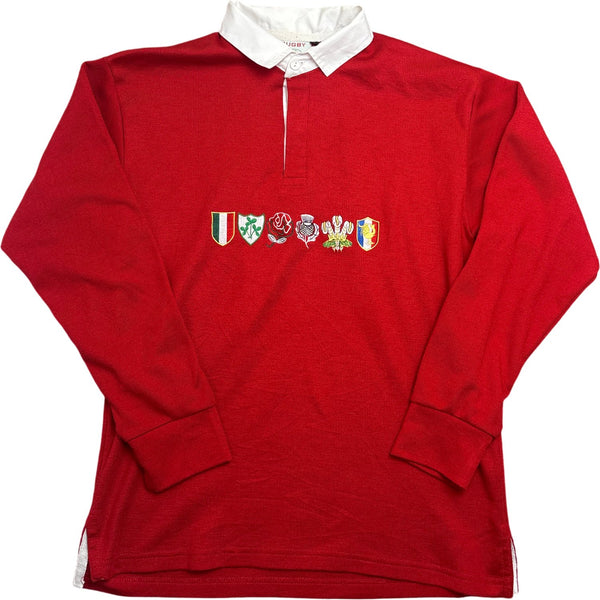 Vintage Red Rugby Shirt (L)