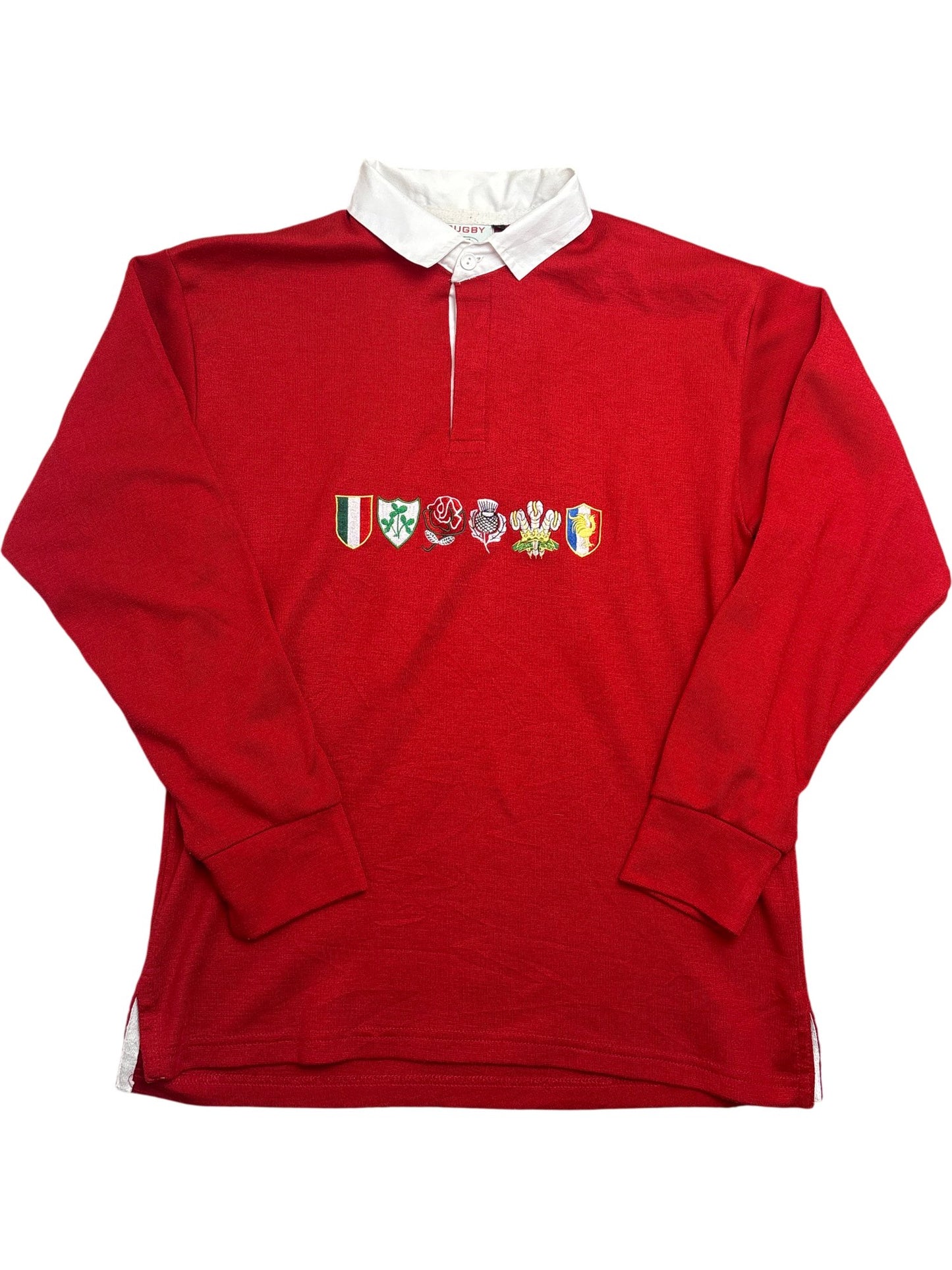 Vintage Red Rugby Shirt (L)