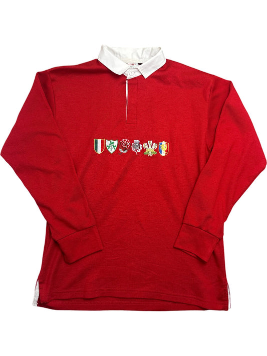 Vintage Red Rugby Shirt (L)