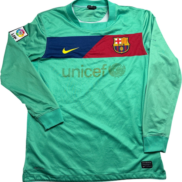 Vintage Green Nike Barcelona Soccer Jersey 2010/2011 (M)