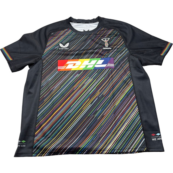 Vintage Black Harlequins Rugby T-Shirt Castore DHL 2020s (XXL)