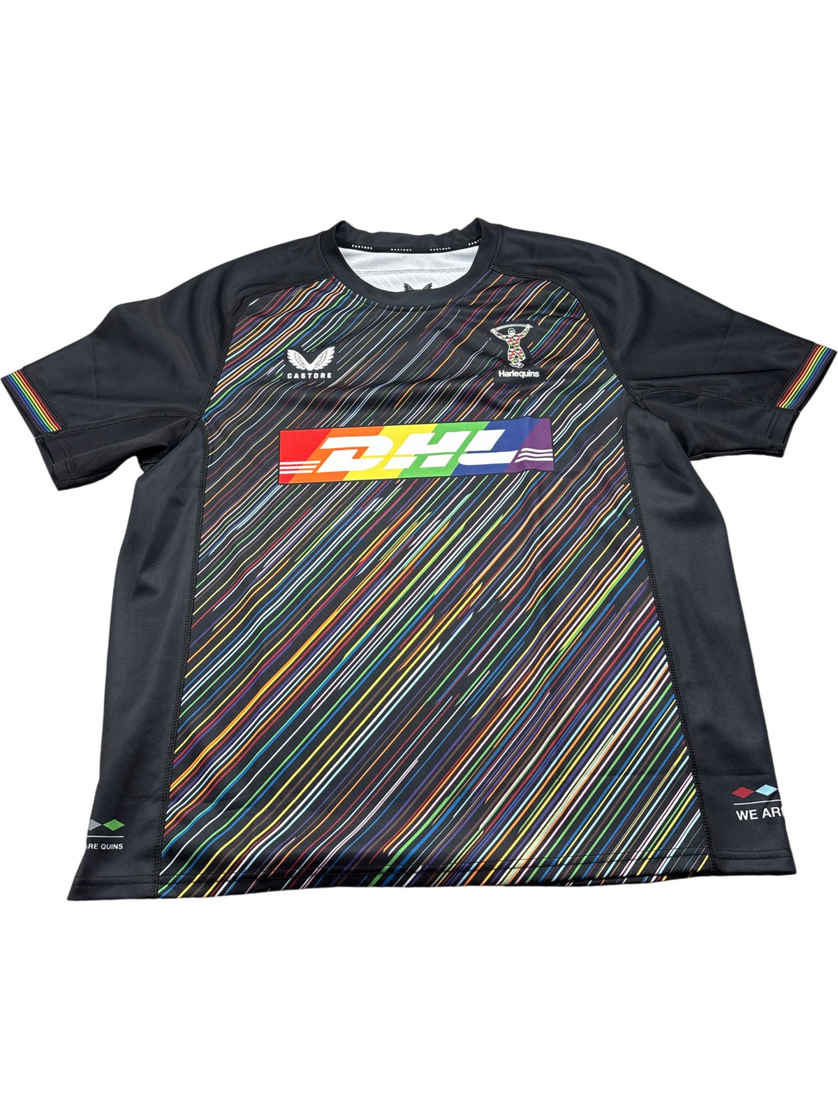 Vintage Black Harlequins Rugby T-Shirt Castore DHL 2020s (XXL)