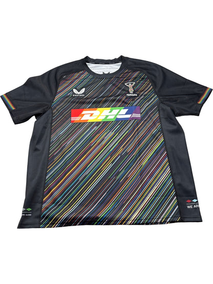 Vintage Black Harlequins Rugby T-Shirt Castore DHL 2020s (XXL)