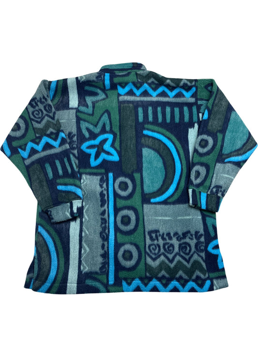 Vintage Multi Whack Vintage Fleece Abstract Pattern (L)