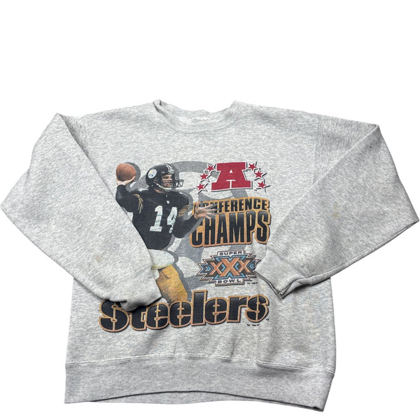 Vintage Grey Steelers Sweatshirt NFL Super Bowl (M)