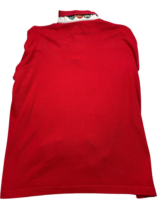 Vintage Red Wales Cotton Traders Rugby Shirt (XL)