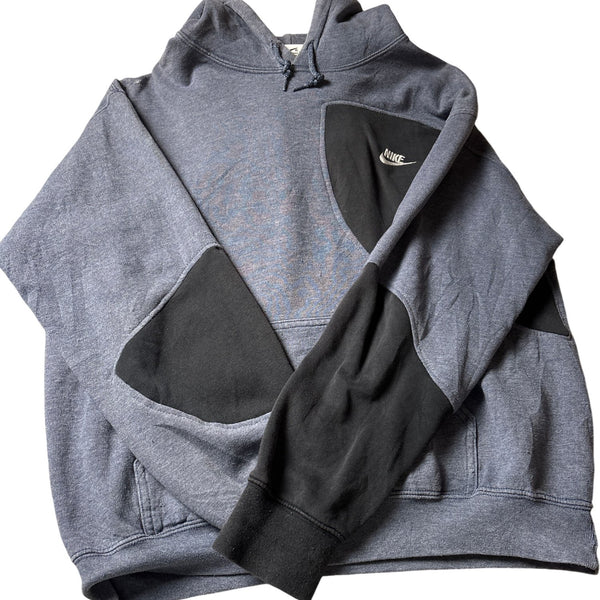 Vintage Grey Nike Rework Hoodie 90s (L)