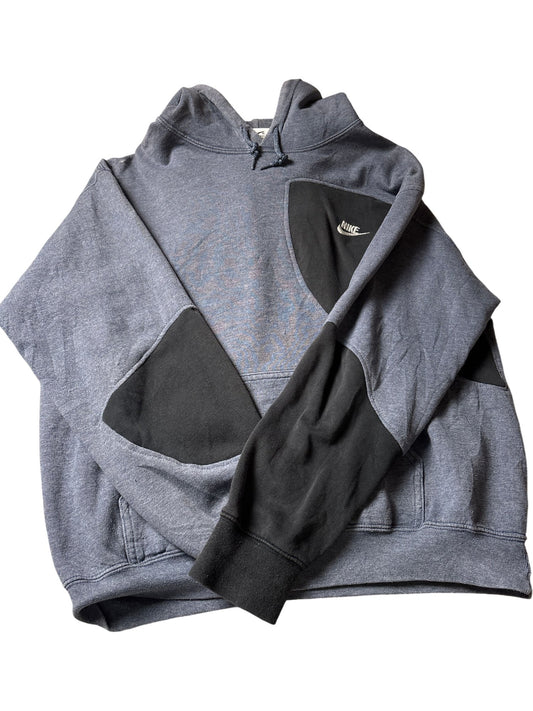 Vintage Grey Nike Rework Hoodie 90s (L)