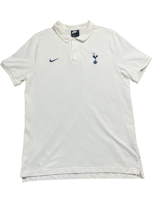 Vintage White Nike Polo Tottenham Football Shirt (L)