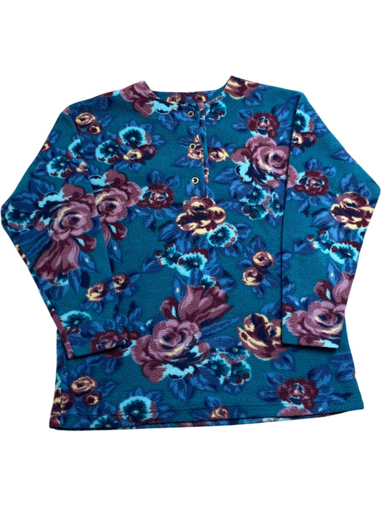 Vintage Blue Floral Sweatshirt Lyons & Clark Fleece-Wear (S)