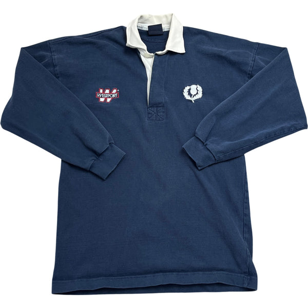 Vintage Blue Rugby Shirt Long Sleeve (S)