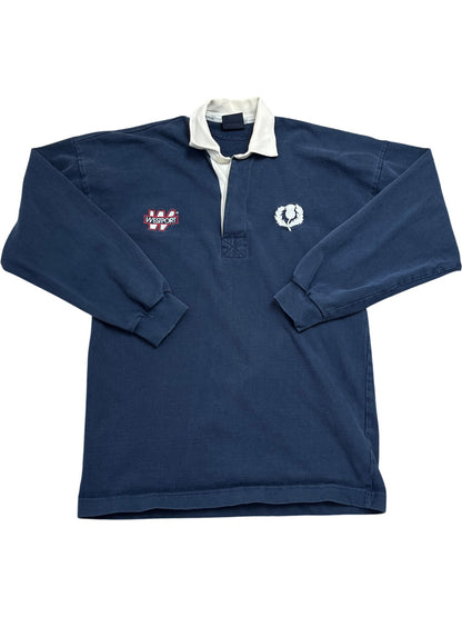 Vintage Blue Rugby Shirt Long Sleeve (S)