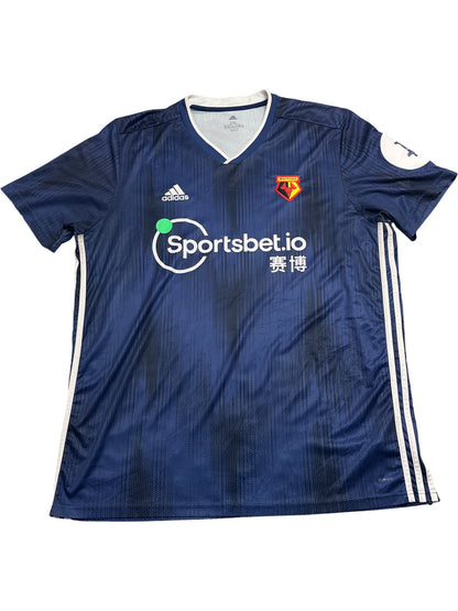 Vintage Navy Adidas Watford Soccer Jersey (XXL)