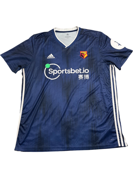 Vintage Navy Adidas Watford Soccer Jersey (XXL)