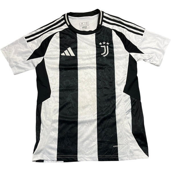 Vintage Black and White Adidas Juventus Football Jersey (M)