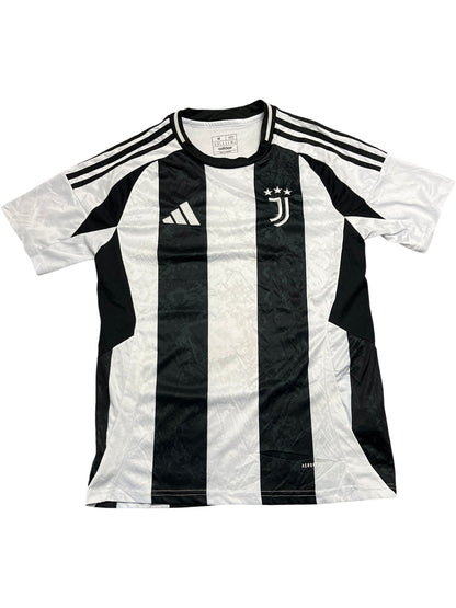 Vintage Black and White Adidas Juventus Football Jersey (M)