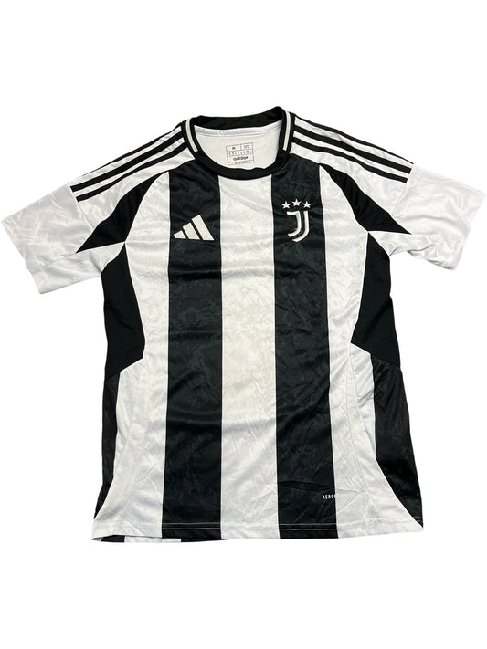 Vintage Black and White Adidas Juventus Football Jersey (M)