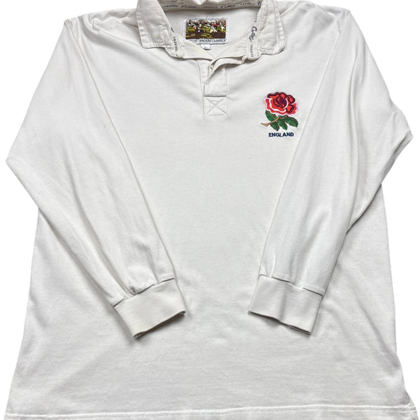Vintage White England Rugby Shirt (L)
