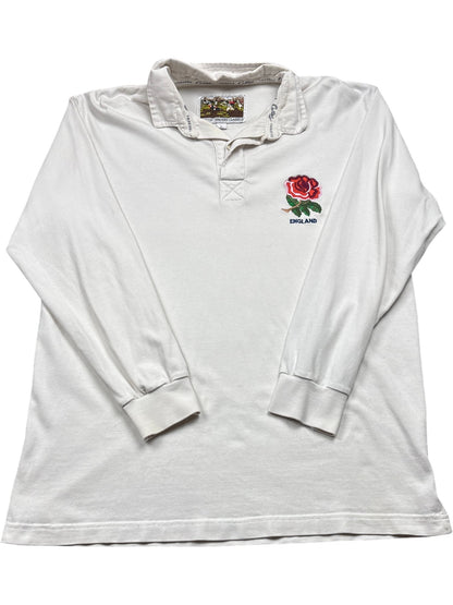Vintage White England Rugby Shirt (L)