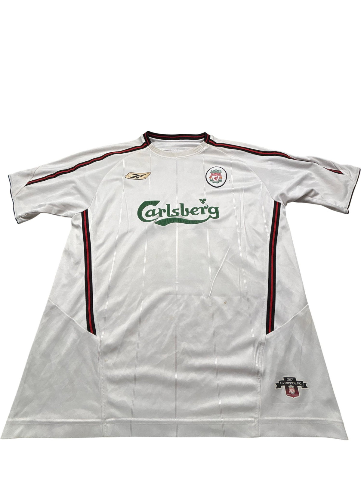 Vintage White Liverpool Football Jersey Gerrard 2000s (XL)