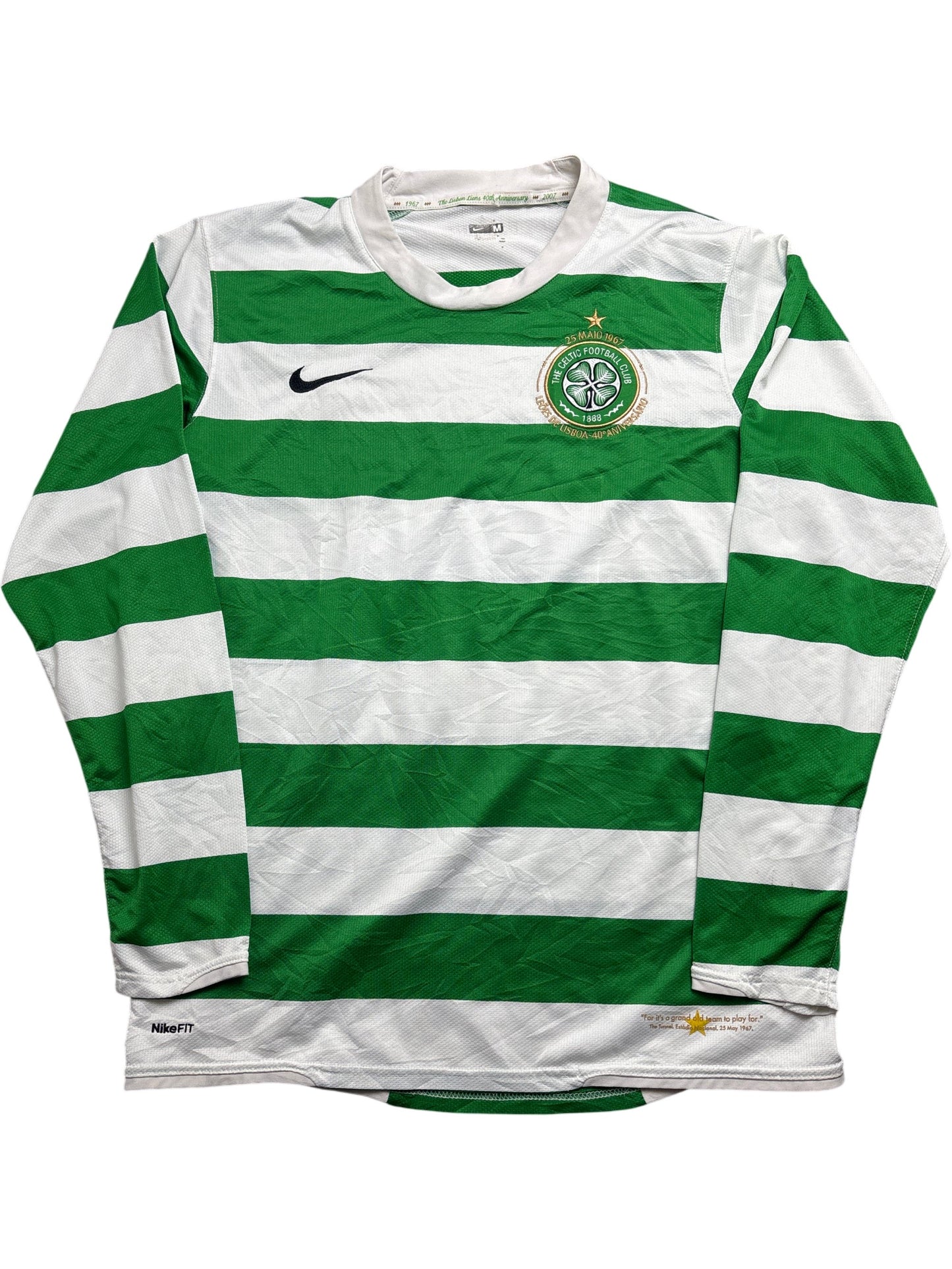 Vintage Green White Nike Celtic Football Club Jersey 2007 (M)