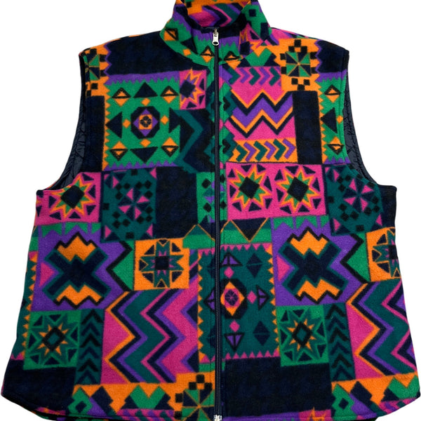 Vintage Multi Whack Vintage Vest Aztec Quilted (XL)