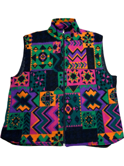 Vintage Multi Whack Vintage Vest Aztec Quilted (XL)
