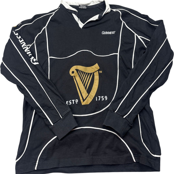 Vintage Black Guinness Rugby Shirt (M)