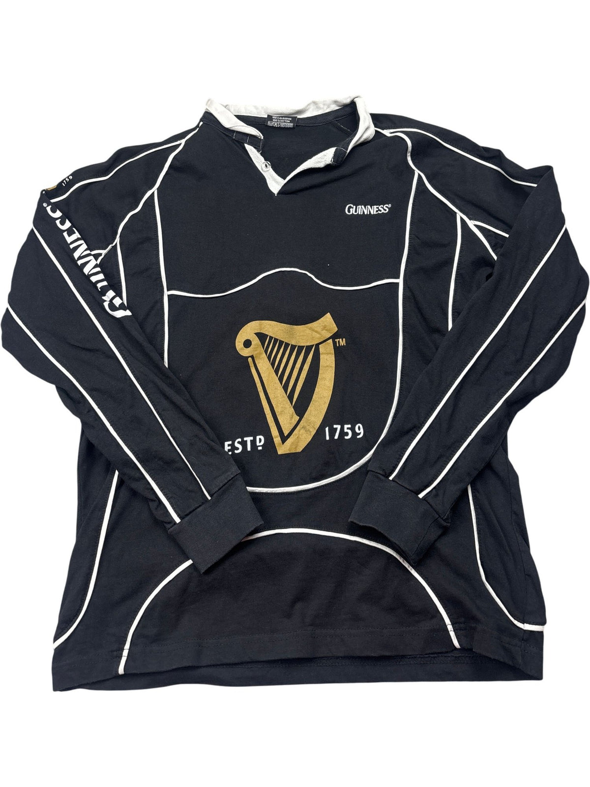 Vintage Black Guinness Rugby Shirt (M)