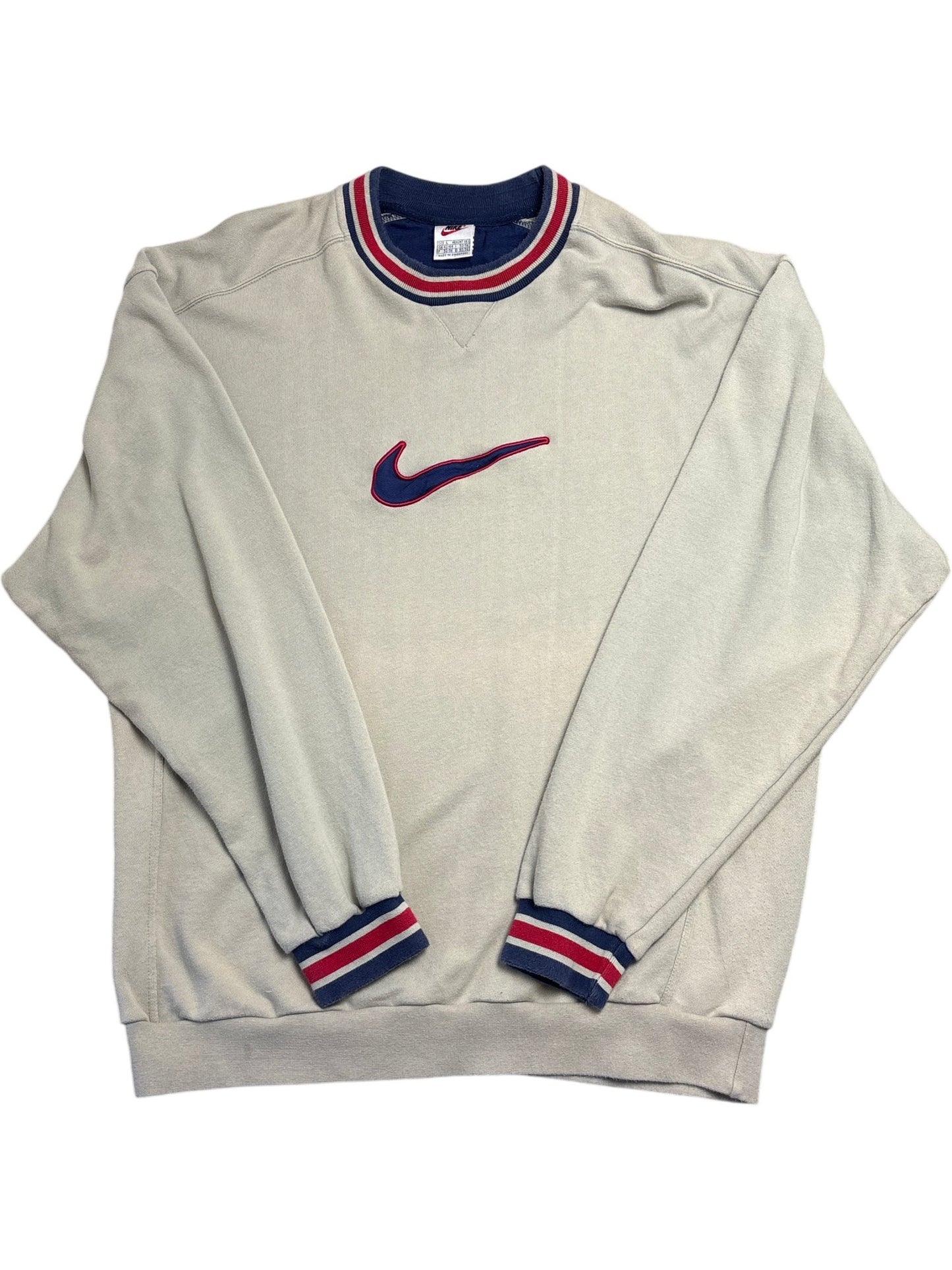 Vintage Beige Nike Sweatshirt Spell-out (L)