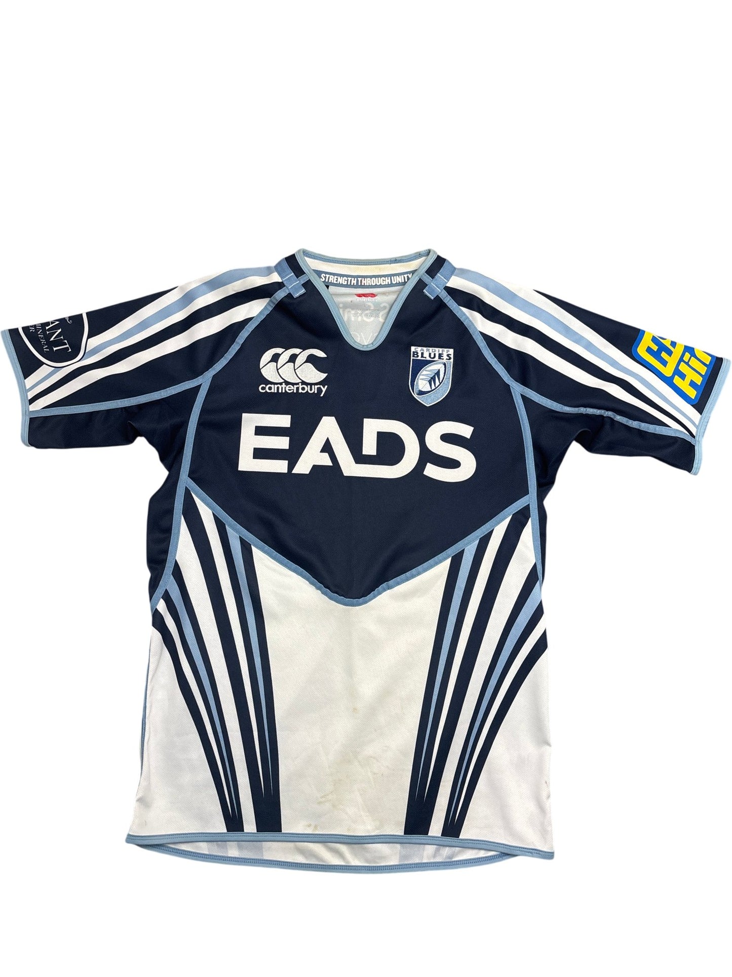Vintage Blue Canterbury Rugby Shirt Cardiff Blues (M)