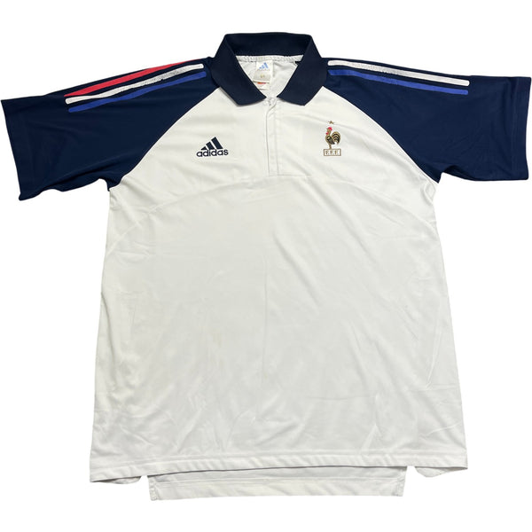 Vintage White Adidas T-Shirt France Football (XL)