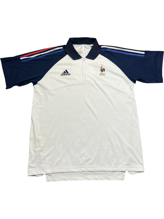 Vintage White Adidas T-Shirt France Football (XL)