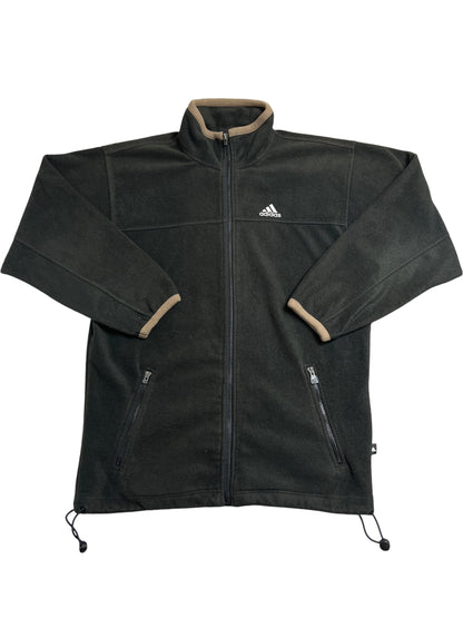 Vintage Black Adidas Fleece Jacket Y2K (L)