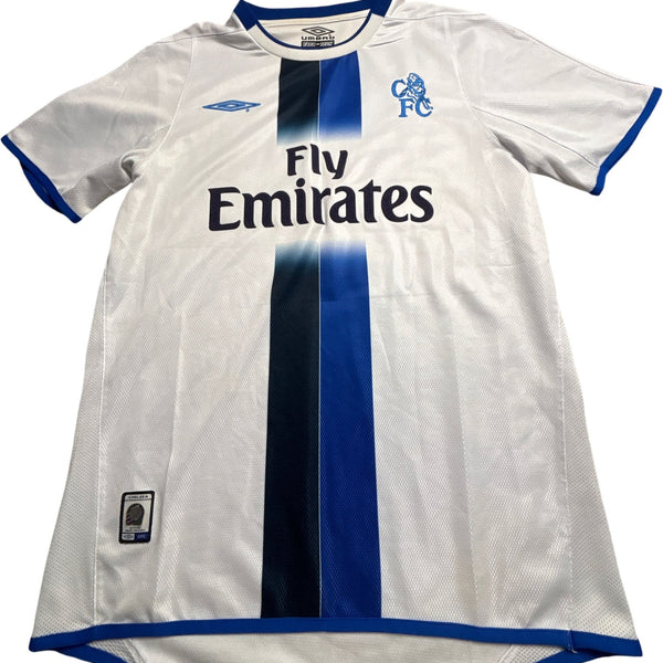 Vintage White Umbro Chelsea FC Jersey Lampard 2000s (M)