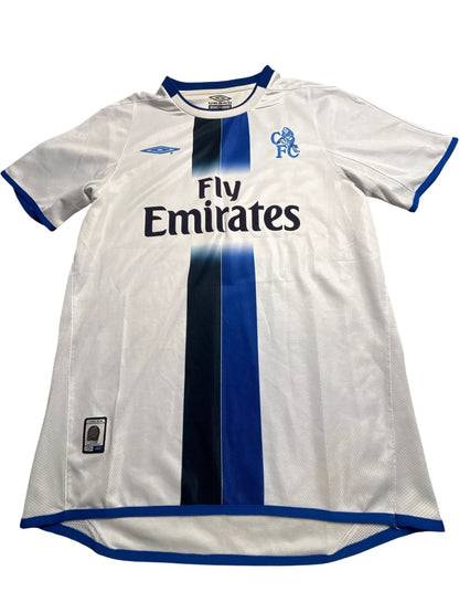 Vintage White Umbro Chelsea FC Jersey Lampard 2000s (M)