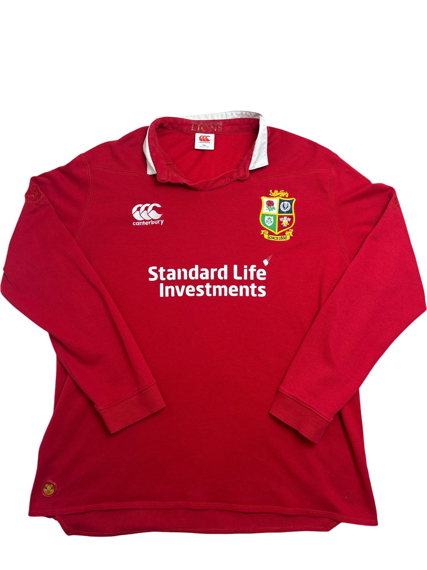 Vintage Red Canterbury Rugby Shirt Lions (XXL)