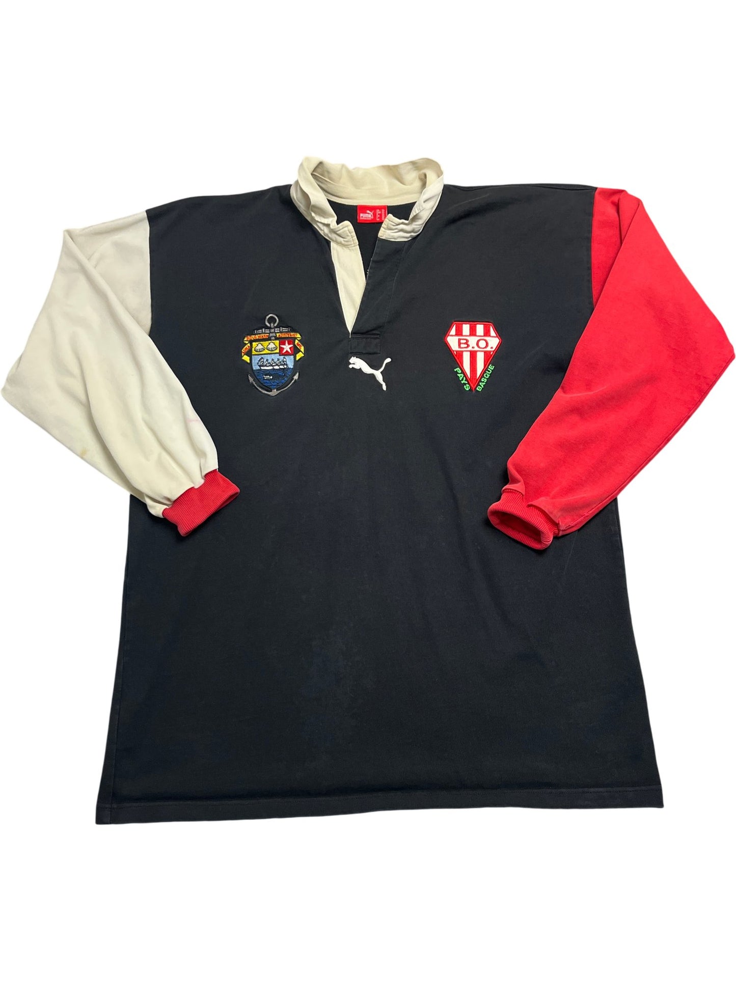 Vintage Black Puma Rugby Shirt BO Logo (XL)