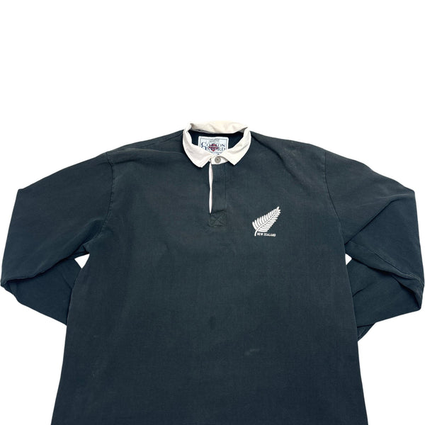 Vintage Black Rugby Shirt New Zealand (XL)
