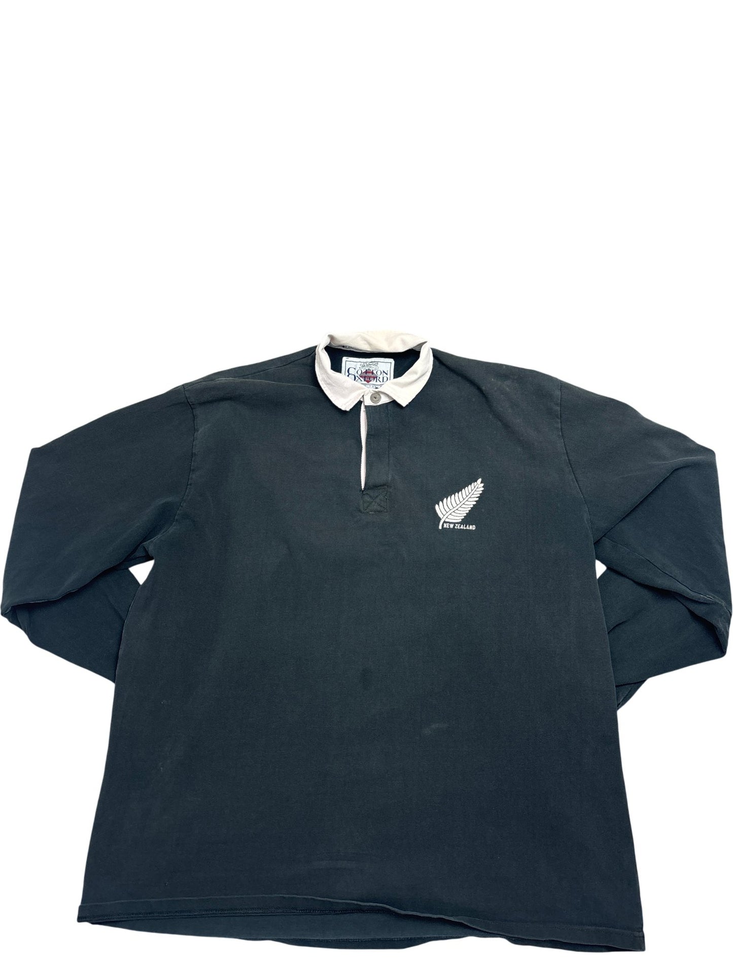 Vintage Black Rugby Shirt New Zealand (XL)