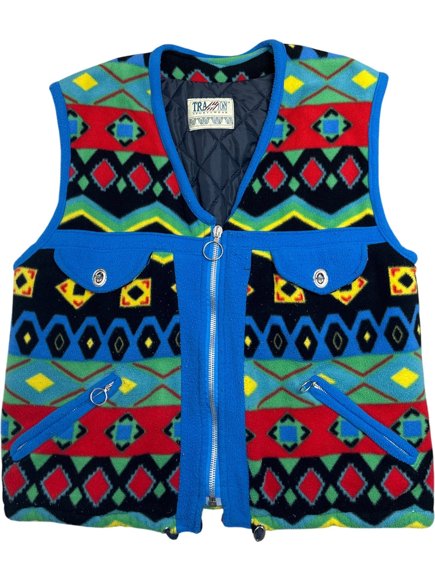 Vintage Multi Trapper Fleece Vest 90s (M)