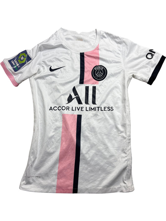 Vintage White Nike Paris St Germain Football Shirt Messi (S)