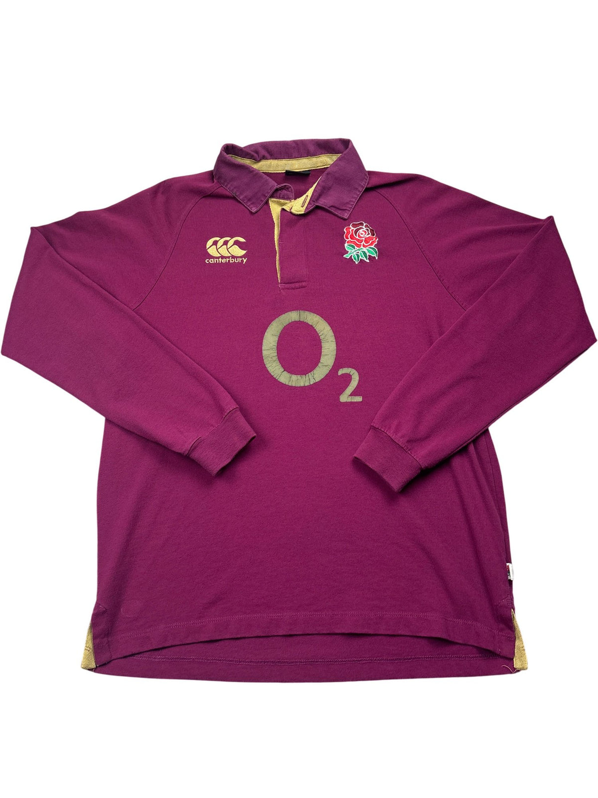 Vintage Burgundy Canterbury Rugby Shirt England O2 (M)