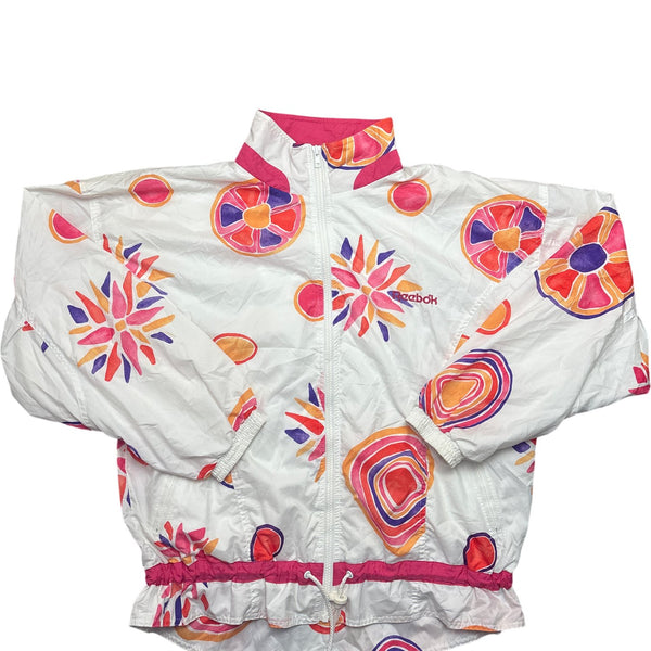 Vintage White Reebok Windbreaker Graphic 90s (M)