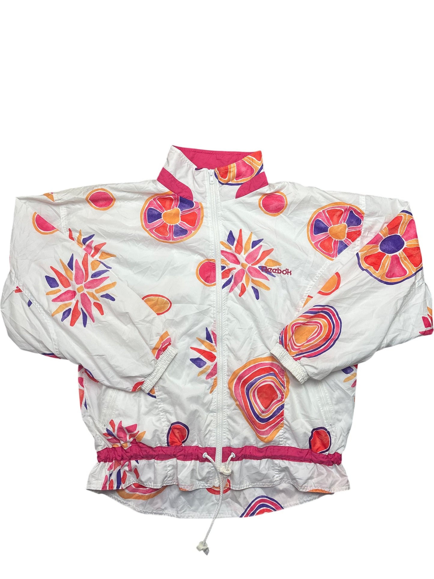Vintage White Reebok Windbreaker Graphic 90s (M)