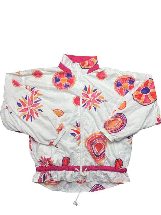 Vintage White Reebok Windbreaker Graphic 90s (M)