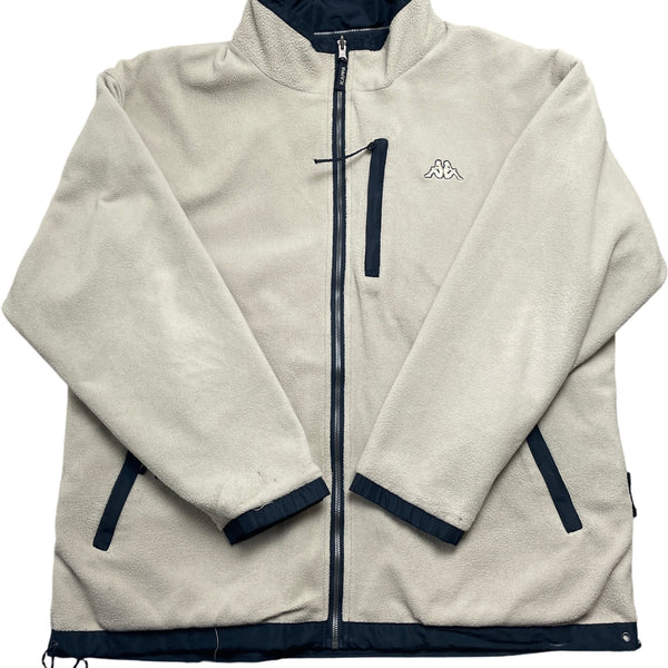 Vintage Beige Kappa Fleece Jacket Reversible 2000s (XXL)